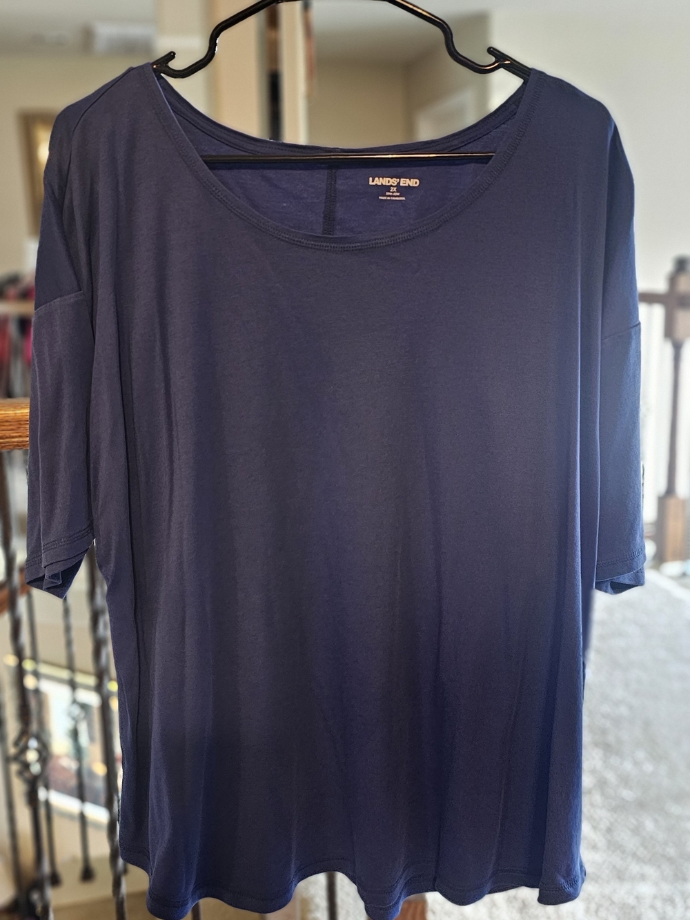 Lands' End Women's Navy Scoop-Neck Short Sleeve Tee